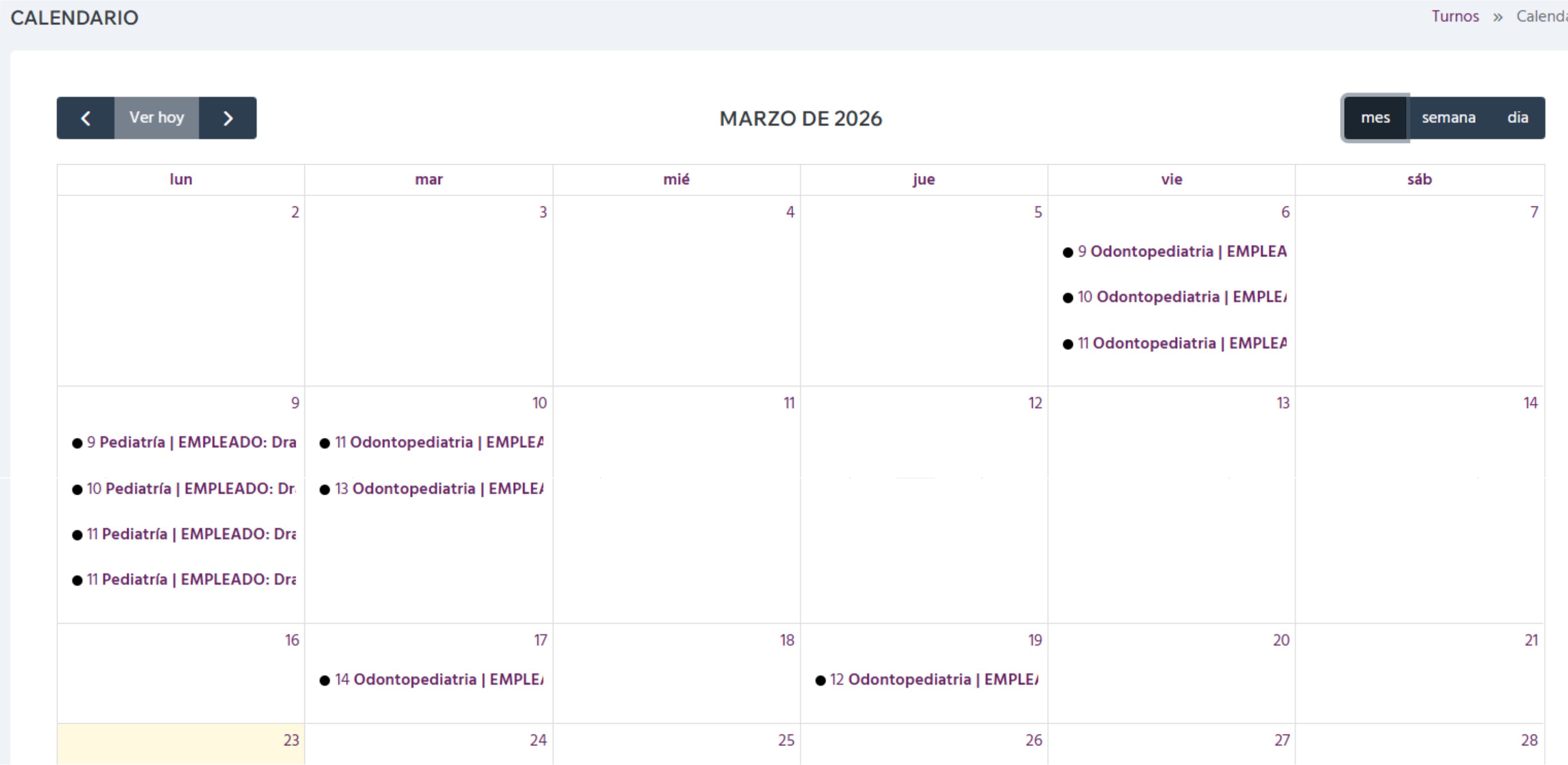 Screenshot principal de Agenda