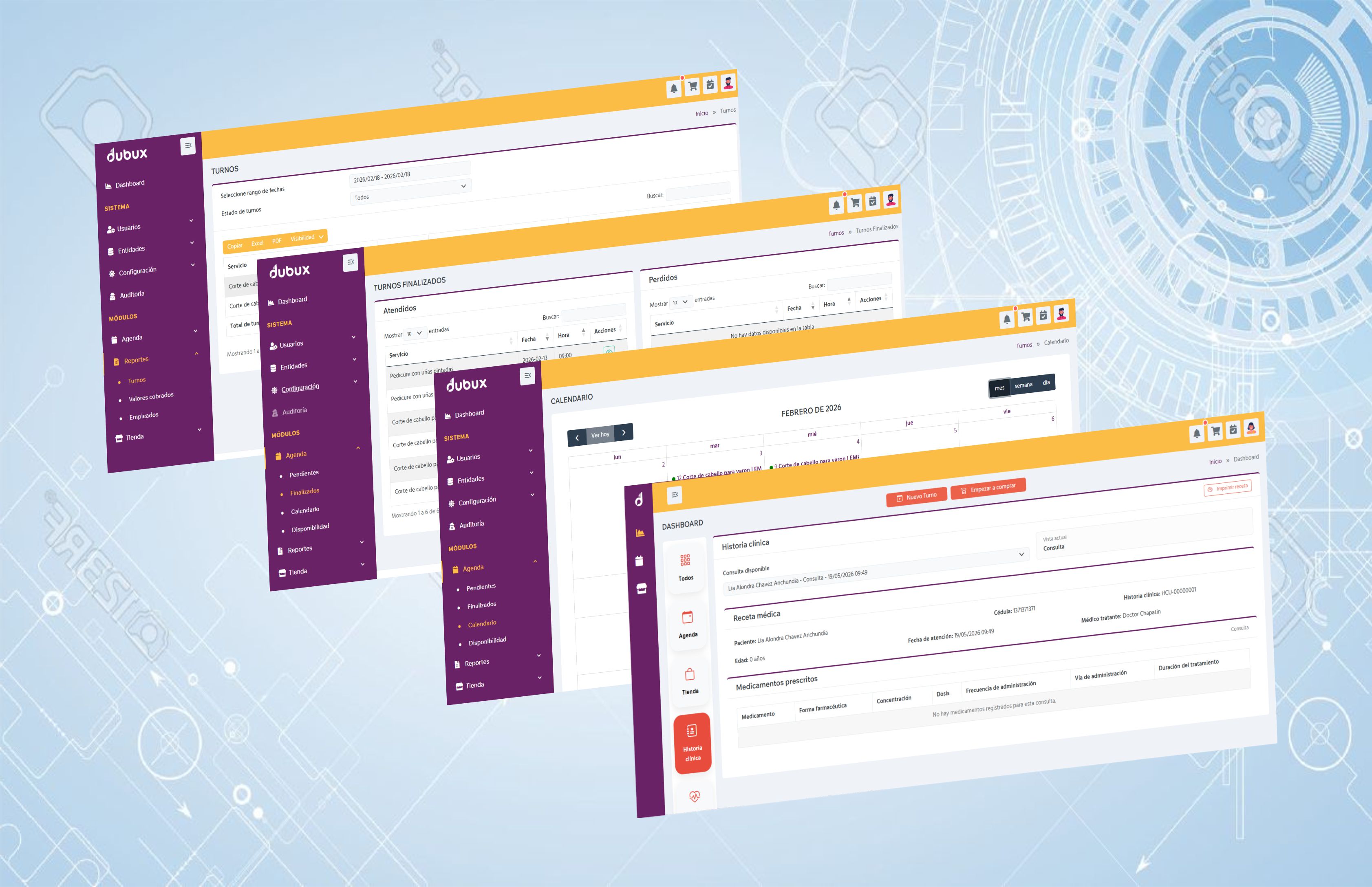 Screenshot principal de Historia Clínica