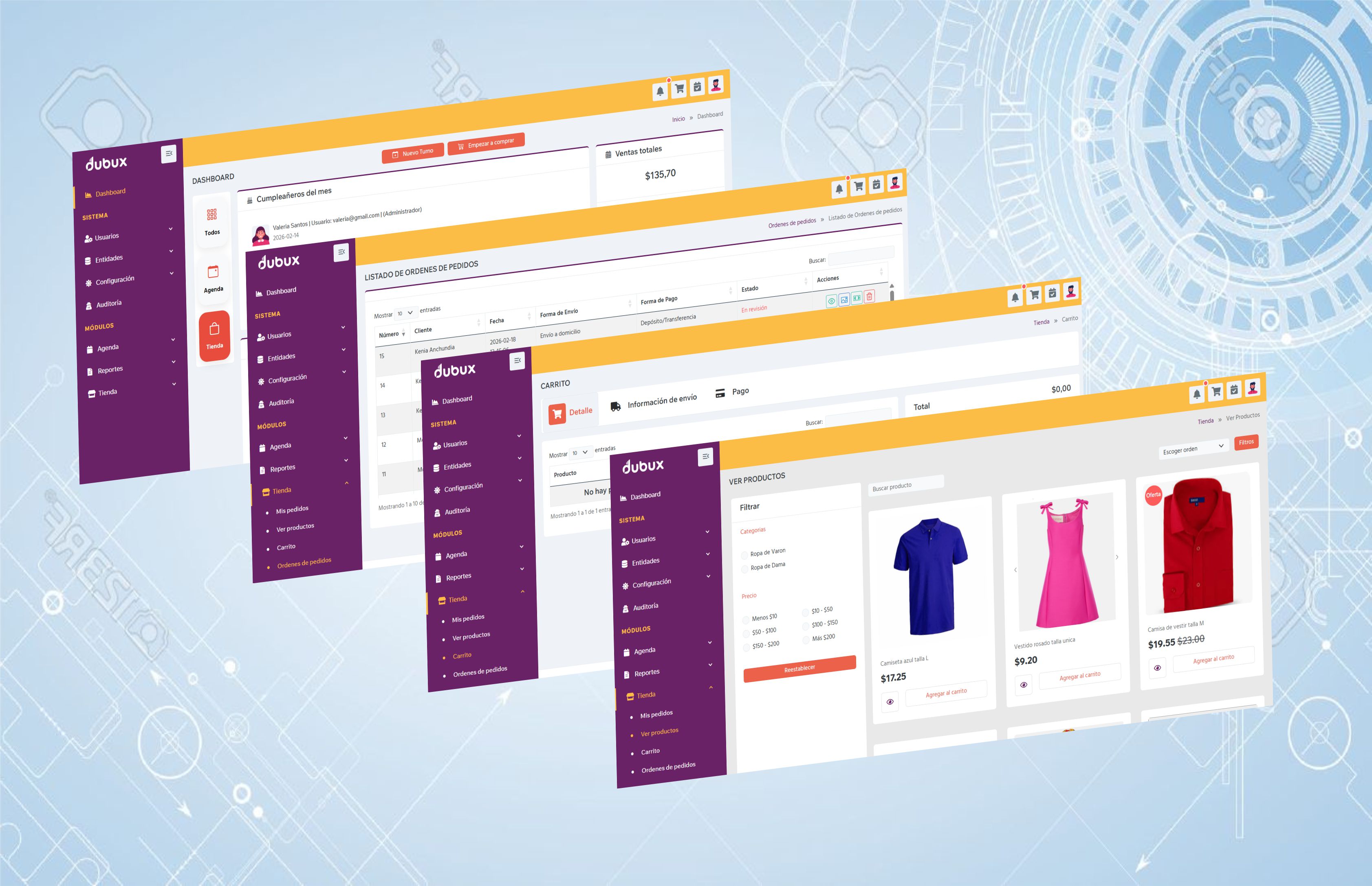 Screenshot principal de Tienda Express