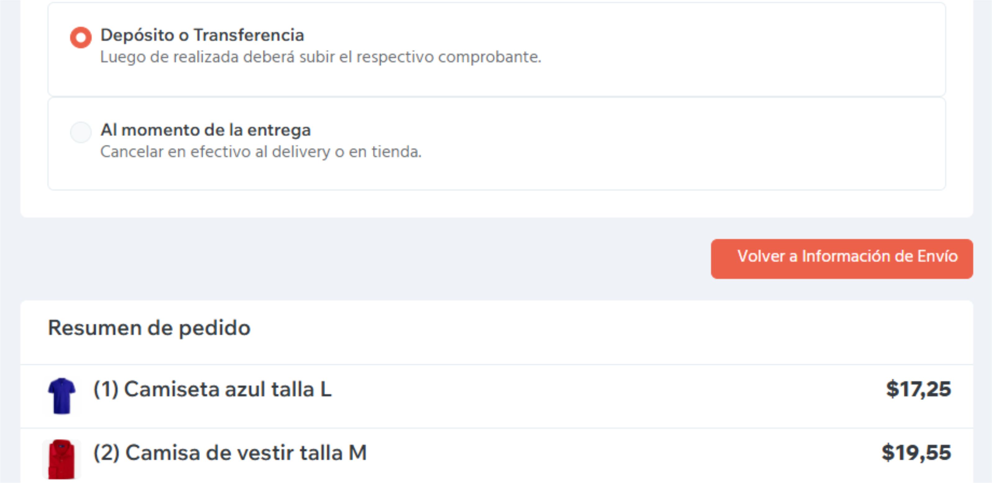 Screenshot principal de Tienda Express