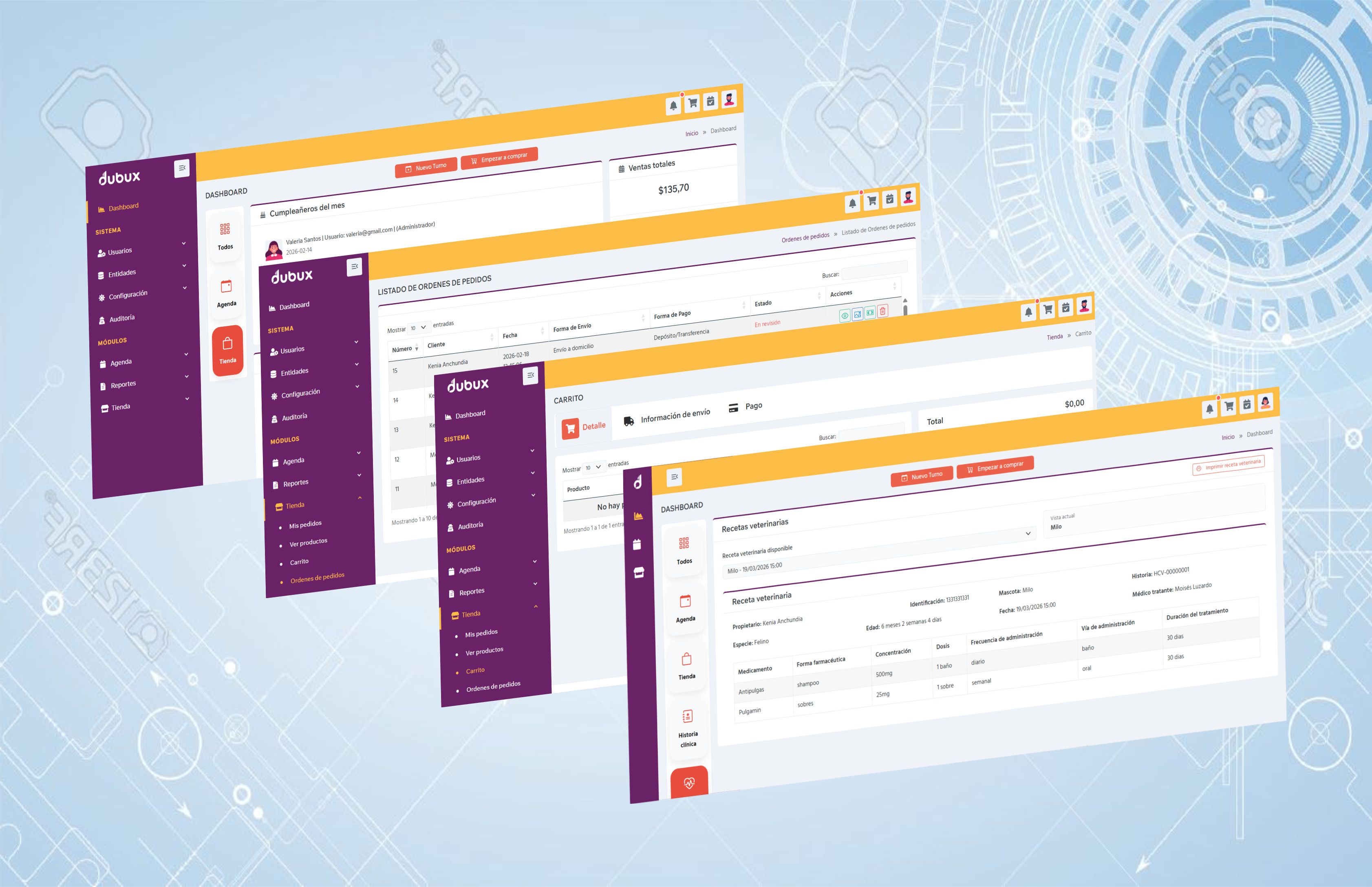 Screenshot principal de Veterinaria